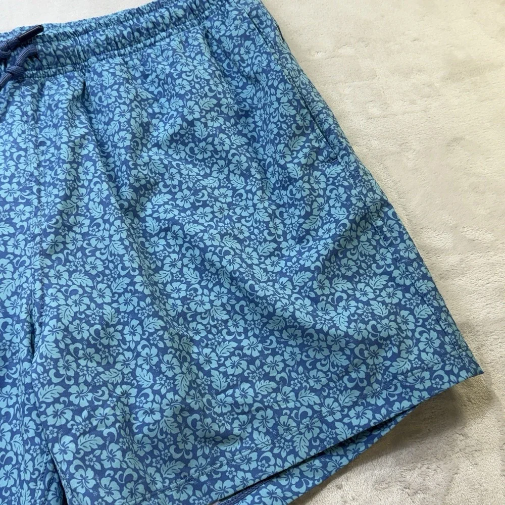 SSCO Swim Shorts LG Blue‎ Floral Print 5.5